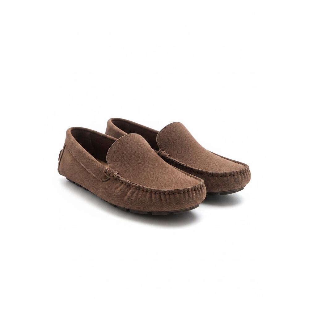 Janie & Jack 8 little boy’s kids suede leather preppy slip-on driving shoes - Picture 2 of 4